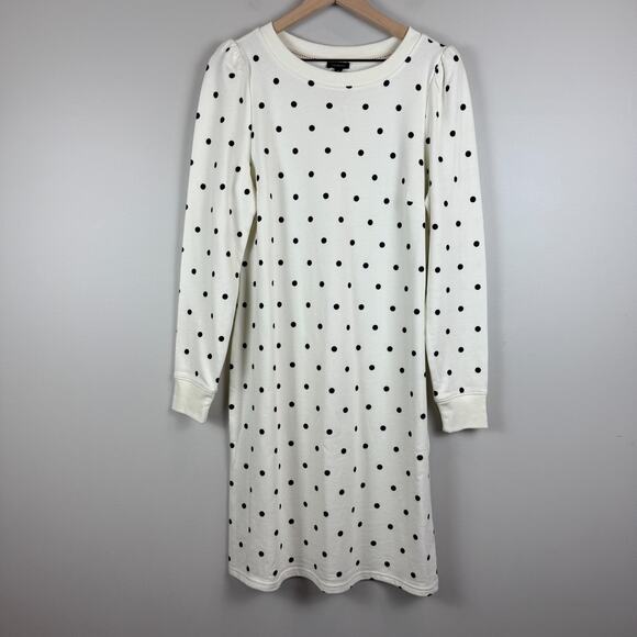 Talbots Dresses & Skirts - Talbots Shift Dress Women Medium White Black Terry Joy Dot Round Neck Preppy NWT